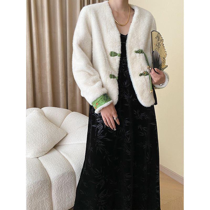 Damen Strickjacke Kuschelig Elegant Beige