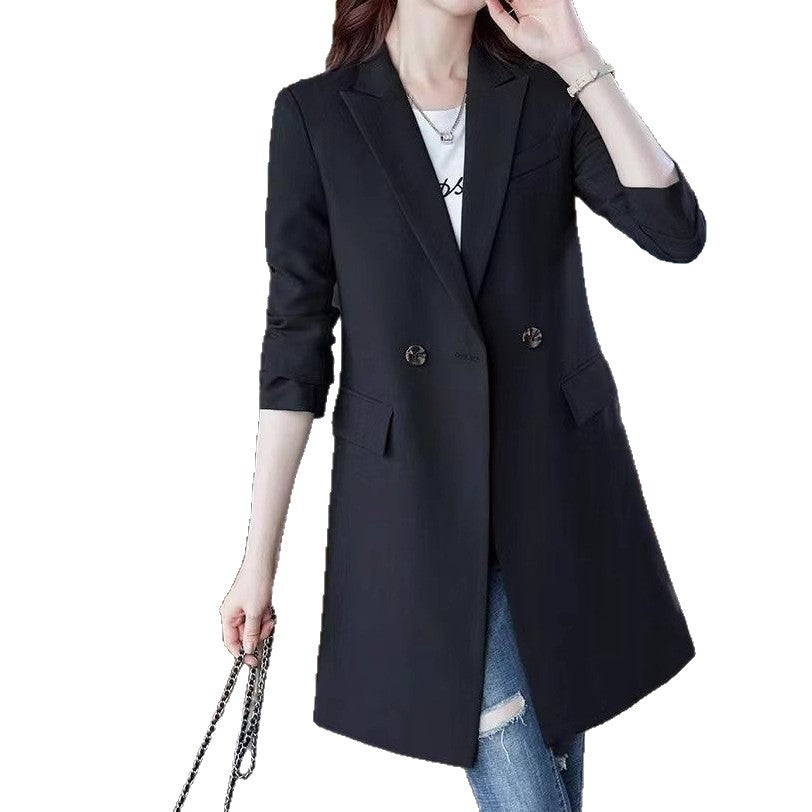 Damen Langblazer Doppelter Knopfleiste Eveloria