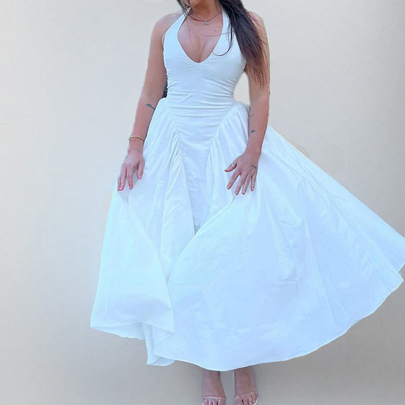 Damen Abendkleid V-Ausschnitt Voluminöser Rock Eveloria