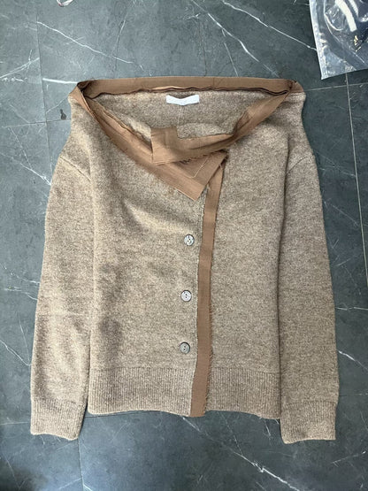 Damen Cardigan Kuschelweich mit Bindegürtel Beige