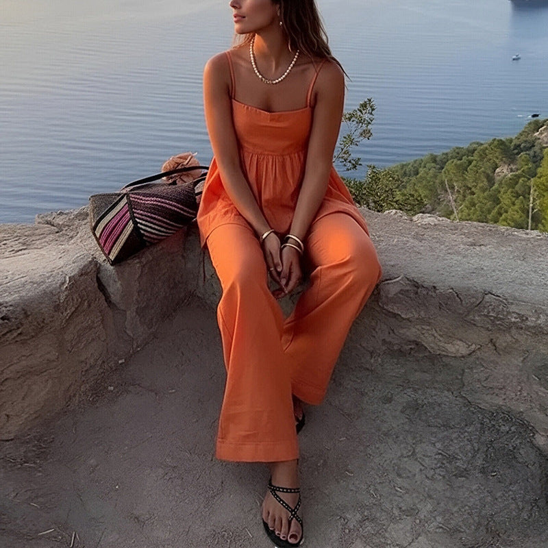 Damen Zweiteiliges Set Bluse und Hose Luftig Weiß