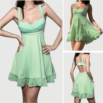Damen Freizeitkleid Schwingrock V-Ausschnitt Eveloria - Eveloria