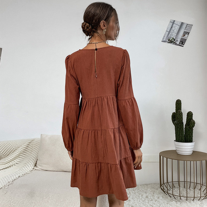Damen Wickelkleid mit Rüschendetails und Volumenrock