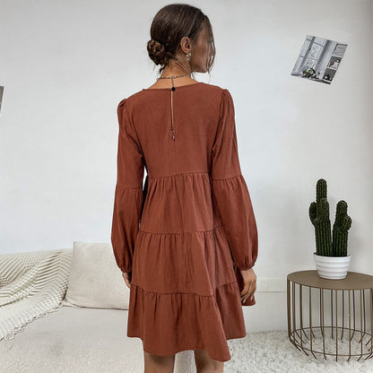 Damen Wickelkleid mit Rüschendetails und Volumenrock