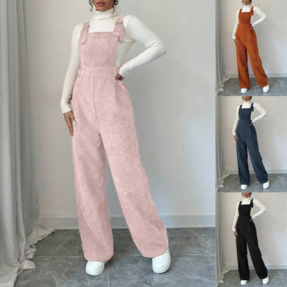 Damen Cord-Overall Lässig Geschnitten Eveloria - Eveloria