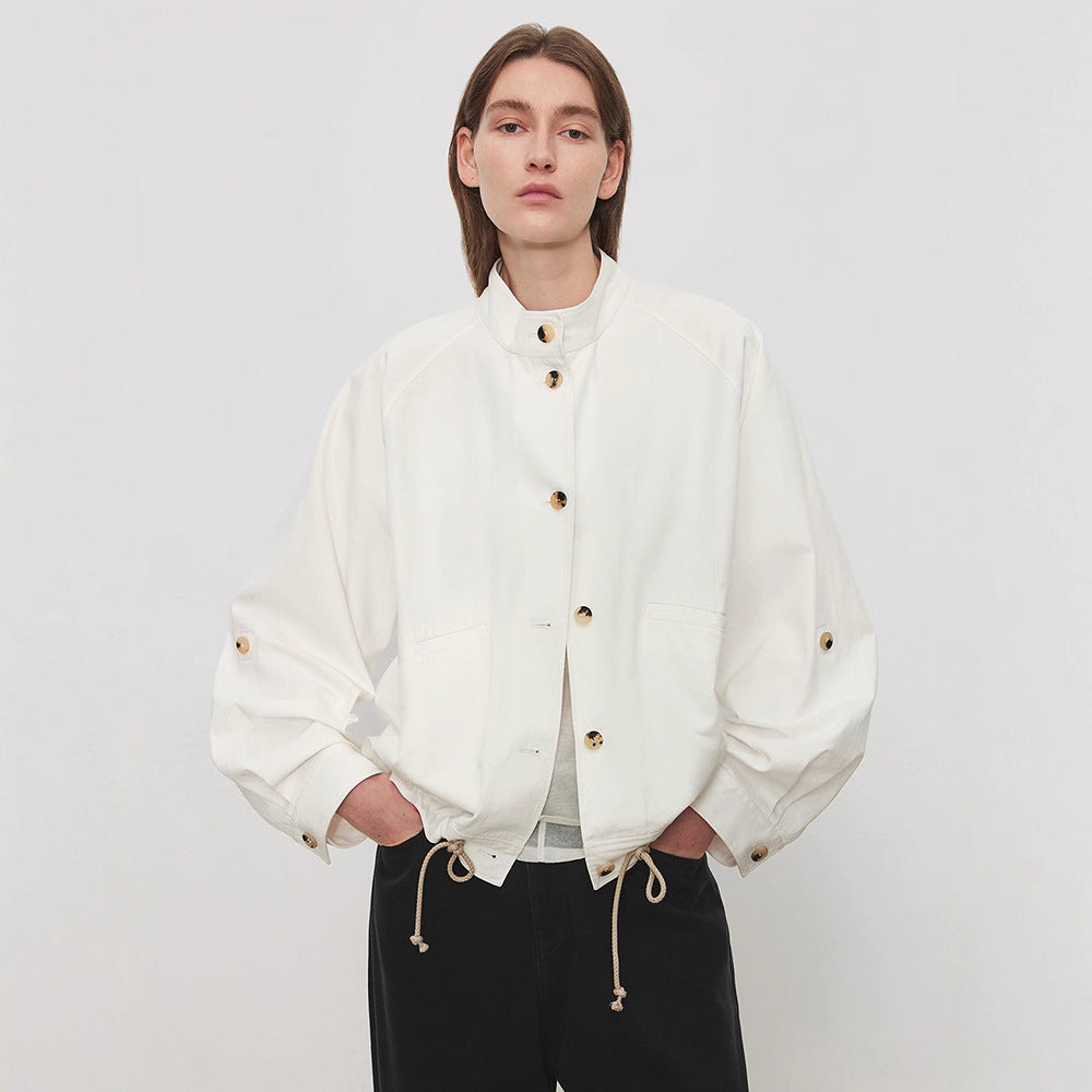 Damen Übergangsjacke mit Kapuze und verstellbarem Bund - Eveloria