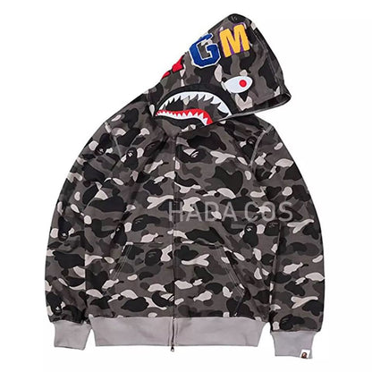 Damen Kapuzenjacke Camouflage Baumwollmix Eveloria