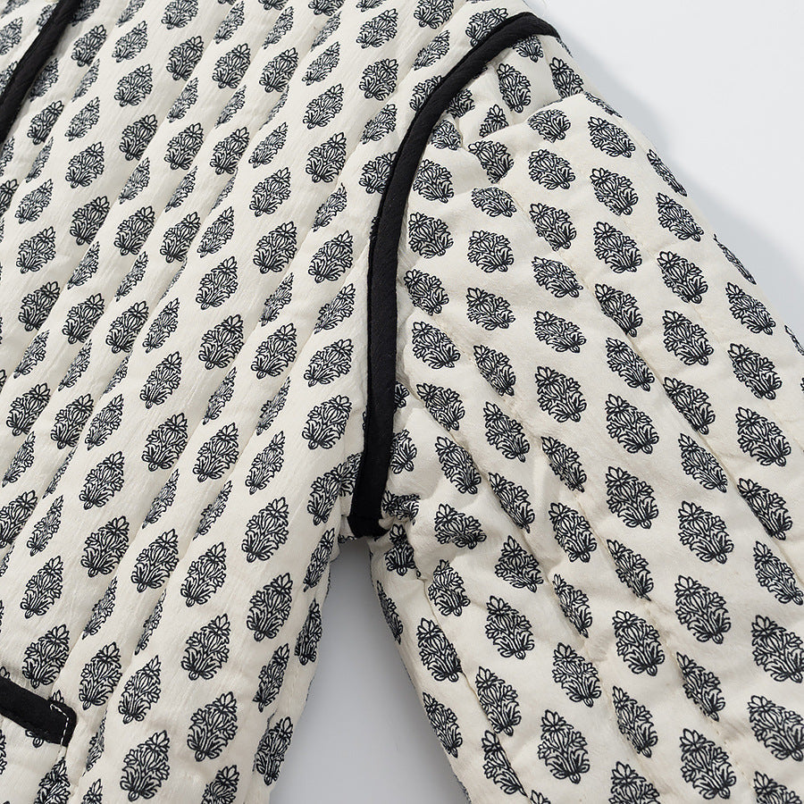 Damen Steppjacke Muster Praktische Taschen Eveloria