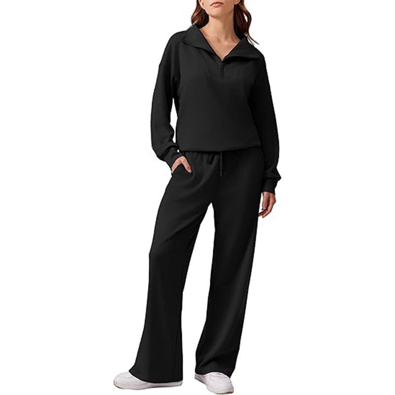 Damen Sweatpants-Set aus Fleece Beige