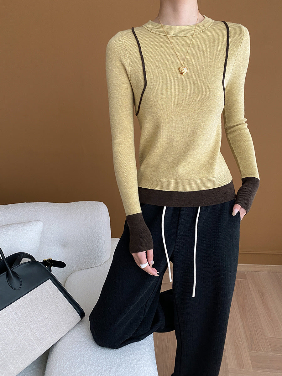 Damen Strickpullover Modisch Akzentiert Eveloria