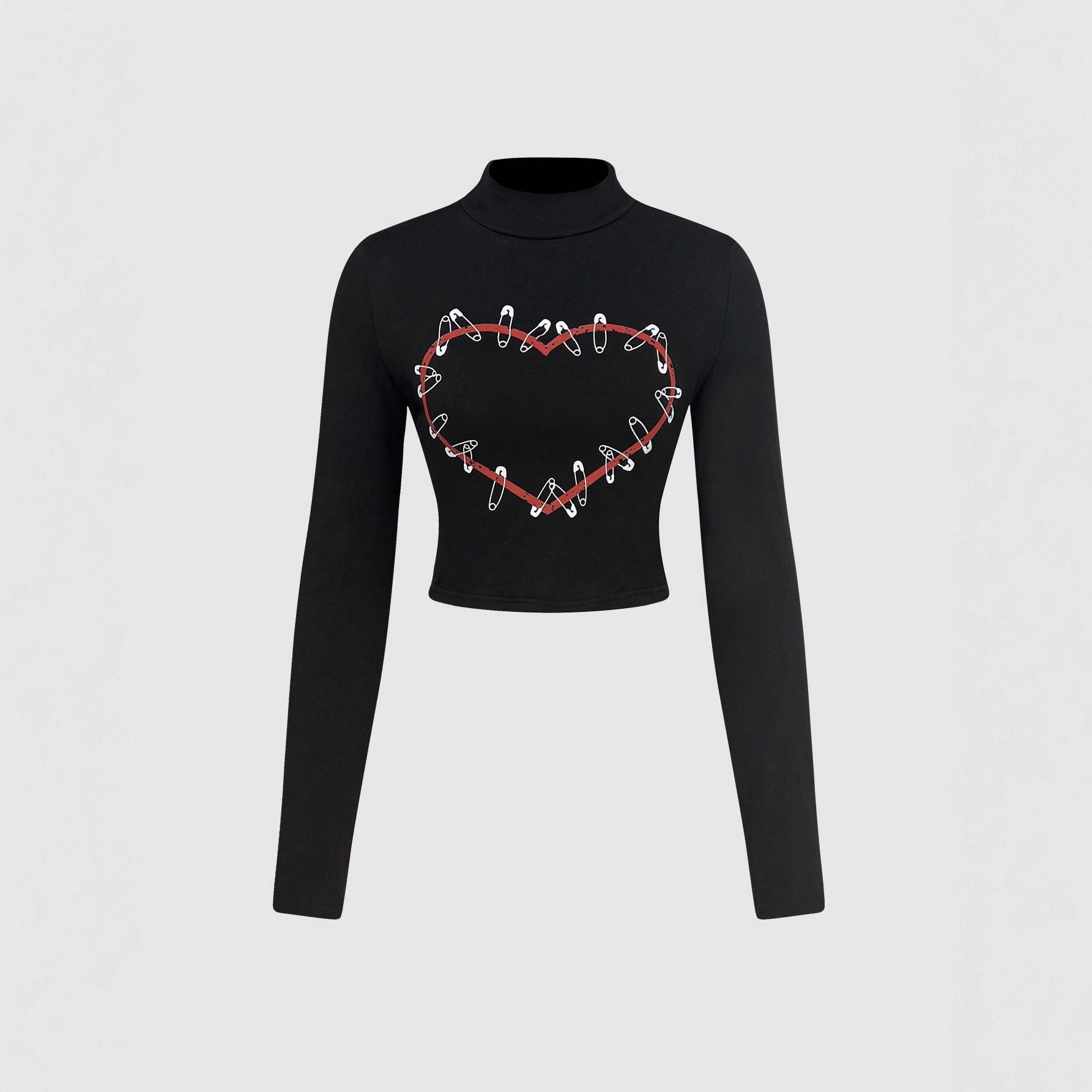 Damen Langarm Crop- Herz-Design Eveloria - Eveloria