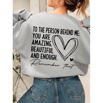 Damen Sweatshirt Lässig Inspirierendes Motiv Grau Eveloria