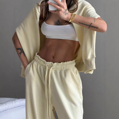Damen Oversize Sweatshirt Lässig Breite Bündchen Grau