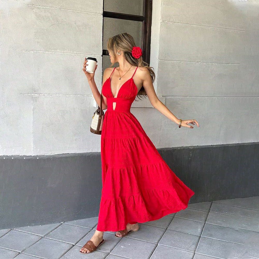 Damen Maxi-Kleid mit Cut-Out-Details und fließendem Schnitt
