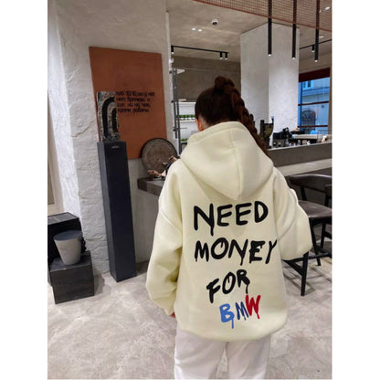Damen Oversized Hoodie mit Schriftzug