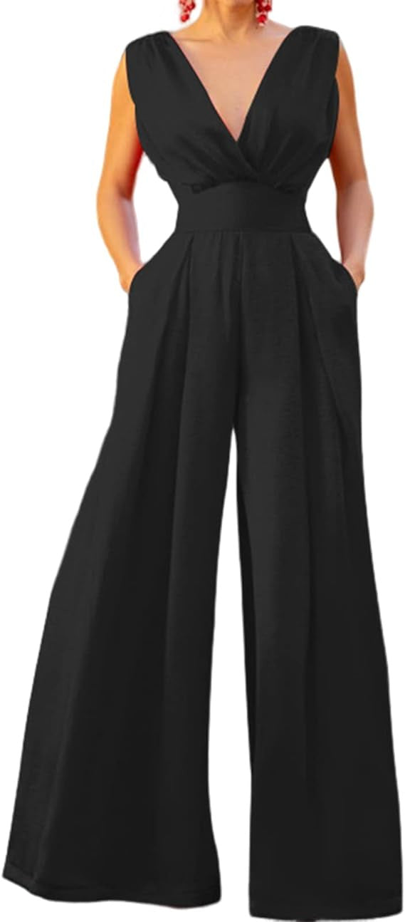Damen Jumpsuit Eleganter Schnitt Eveloria