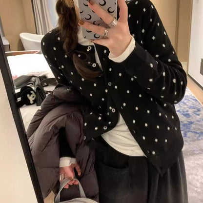 Damen Strickcardigan mit Punkten Eveloria