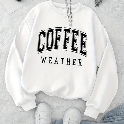 Damen Sweatshirt Coffee Weather Aufdruck Eveloria