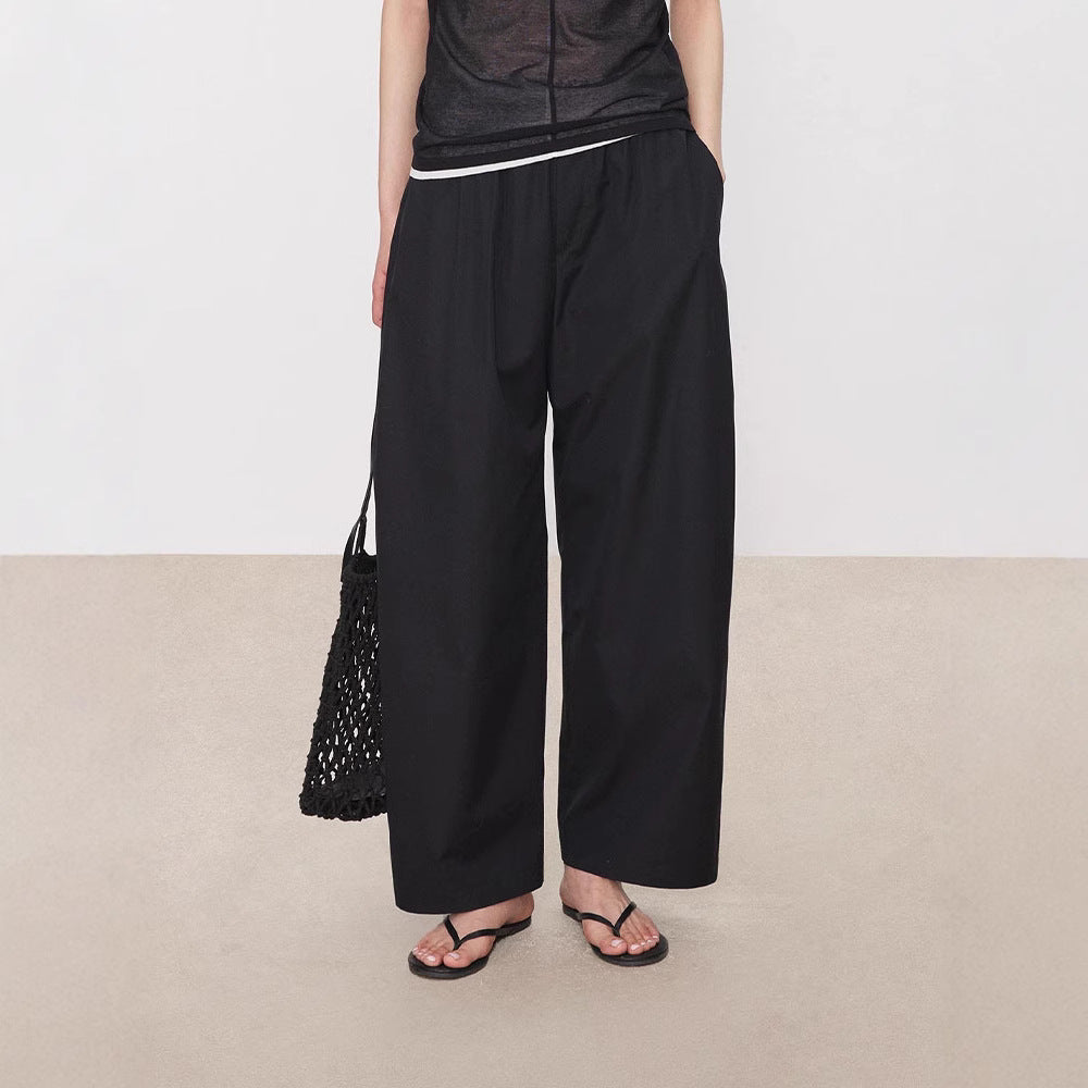 Damen Palazzo-Hose Elastischer Bund Weit - Eveloria