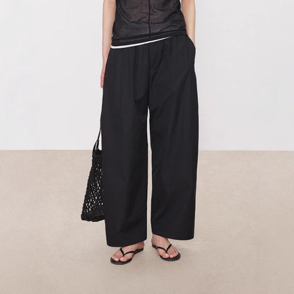 Damen Palazzo-Hose Elastischer Bund Weit - Eveloria