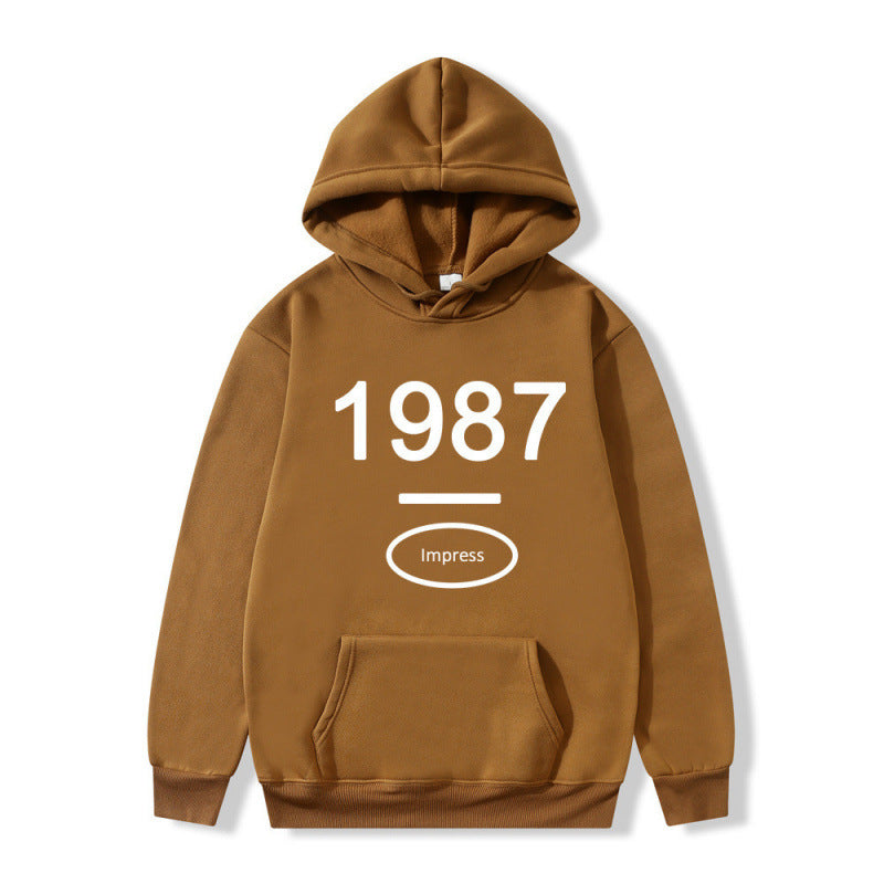 Damen Kapuzenpullover Kängurutasche Baumwolle Beige