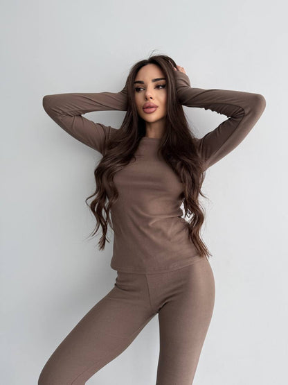 Damen Fitness-Loungewear-Set Körperbetont Eveloria