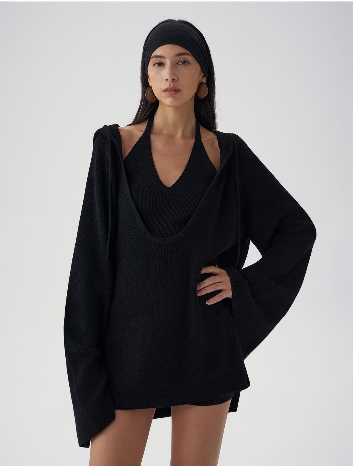 Damen Kapuzenpullover aus Strick