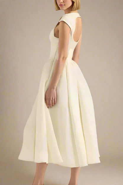 Damen Maxikleid A-Linie Rundhals Elegant Eveloria