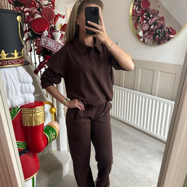 Damen Freizeitanzug Hochgeschlossener Kragen Weite Hose