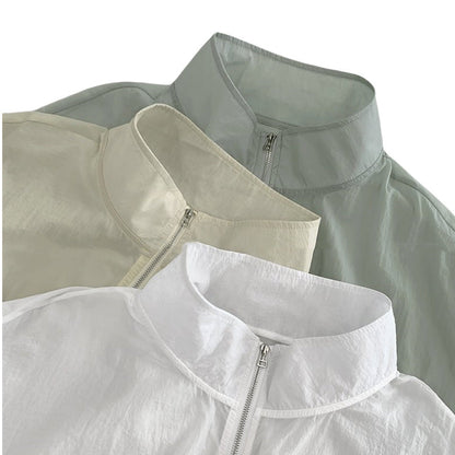 Damen Leichtjacke Windjacke Reißverschluss Kängurutasche