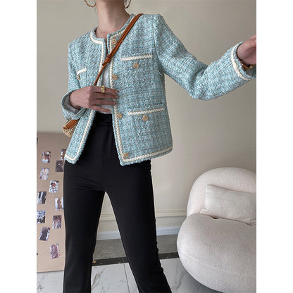 Damen Bouclé-Jacke mit Schmuckknöpfen Eveloria