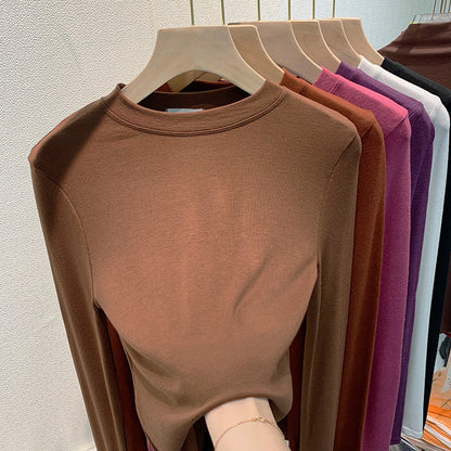 Damen Langarmshirt Feinestruktur Weiß Eveloria