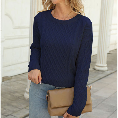 Damen Strickpullover Rautenmuster Eveloria