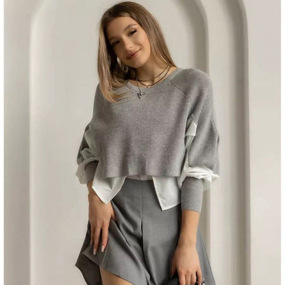 Damen Cropped Pullover Innovativ Eveloria