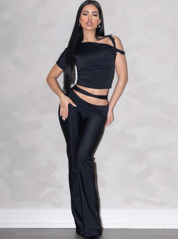 Asymmetrisches Damen Zweiteiliges Set - Norvielle