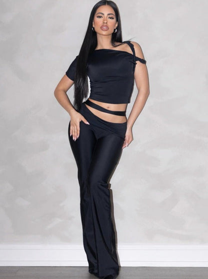 Asymmetrisches Damen Zweiteiliges Set - Norvielle