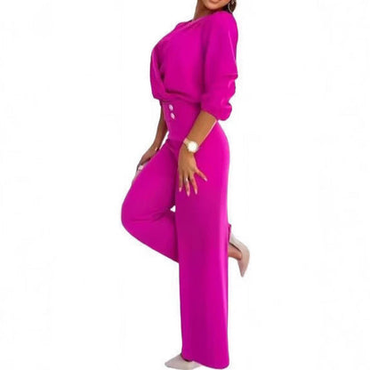 Damen Jumpsuit Wickeloberteil Hochtailliert Eveloria