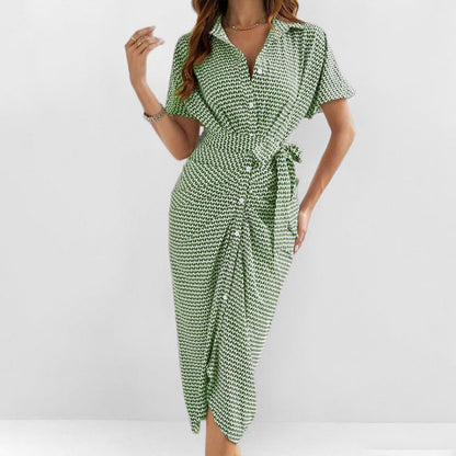 Damen Hemdblusenkleid Tailliert Eveloria