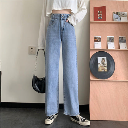 Damen Hochtaillige Bootcut Jeans Eveloria