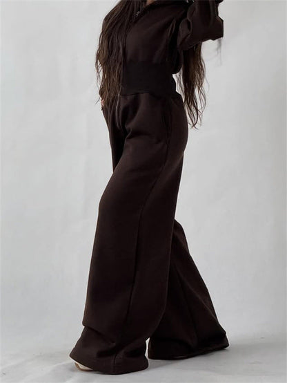 Damen Jumpsuit Kapuze Weites Bein Eveloria