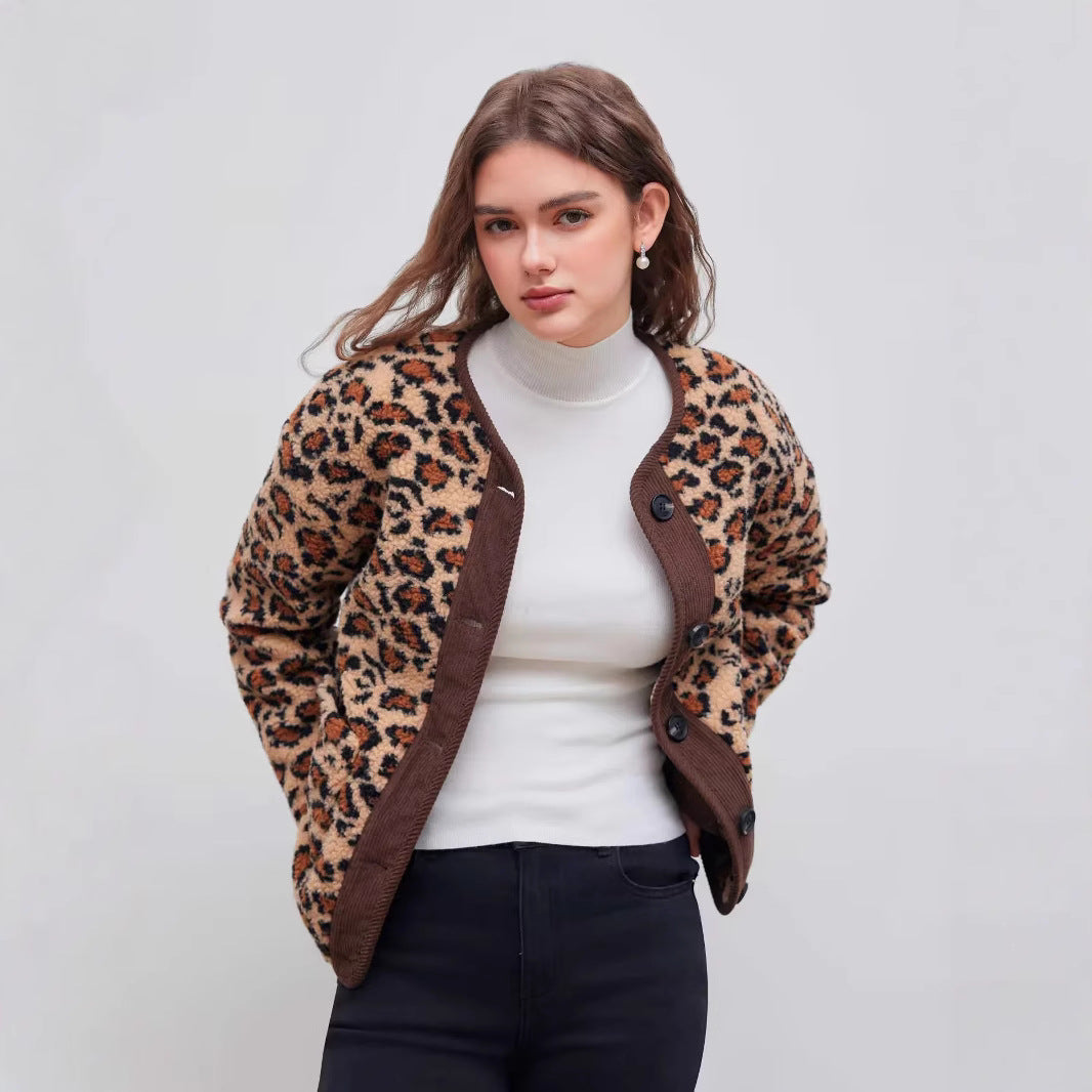 Damen Wärmeisolierte Leopardenjacke Eveloria