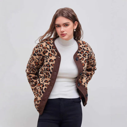 Damen Wärmeisolierte Leopardenjacke Eveloria