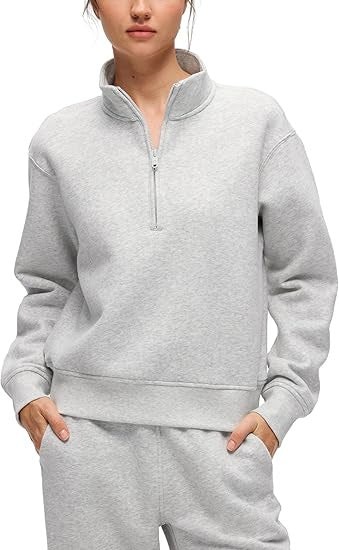 Damen Fleece-Pullover Stehkragen Eveloria