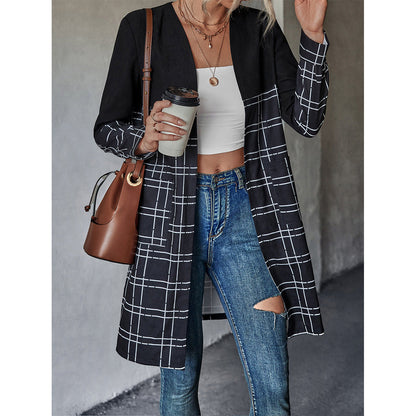 Damen Blazer Längs Karomuster Eveloria - Eveloria