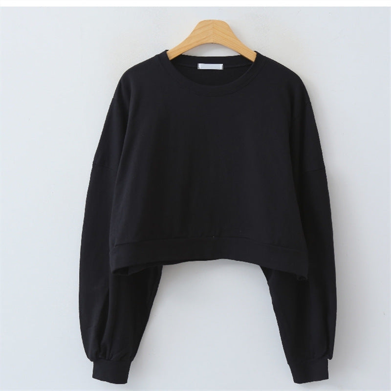 Damen Cropped Pullover Ballonärmel Eveloria