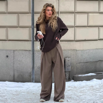 Damen Hochtaillierte Hosen Eveloria - Eveloria