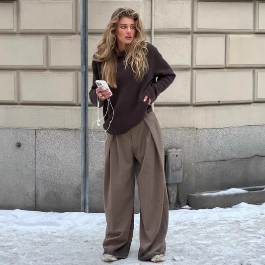 Damen Hochtaillierte Hosen Eveloria - Eveloria