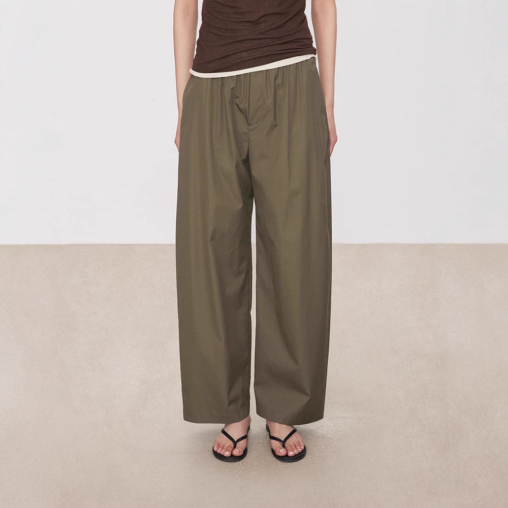 Damen Palazzo-Hose Elastischer Bund Weit