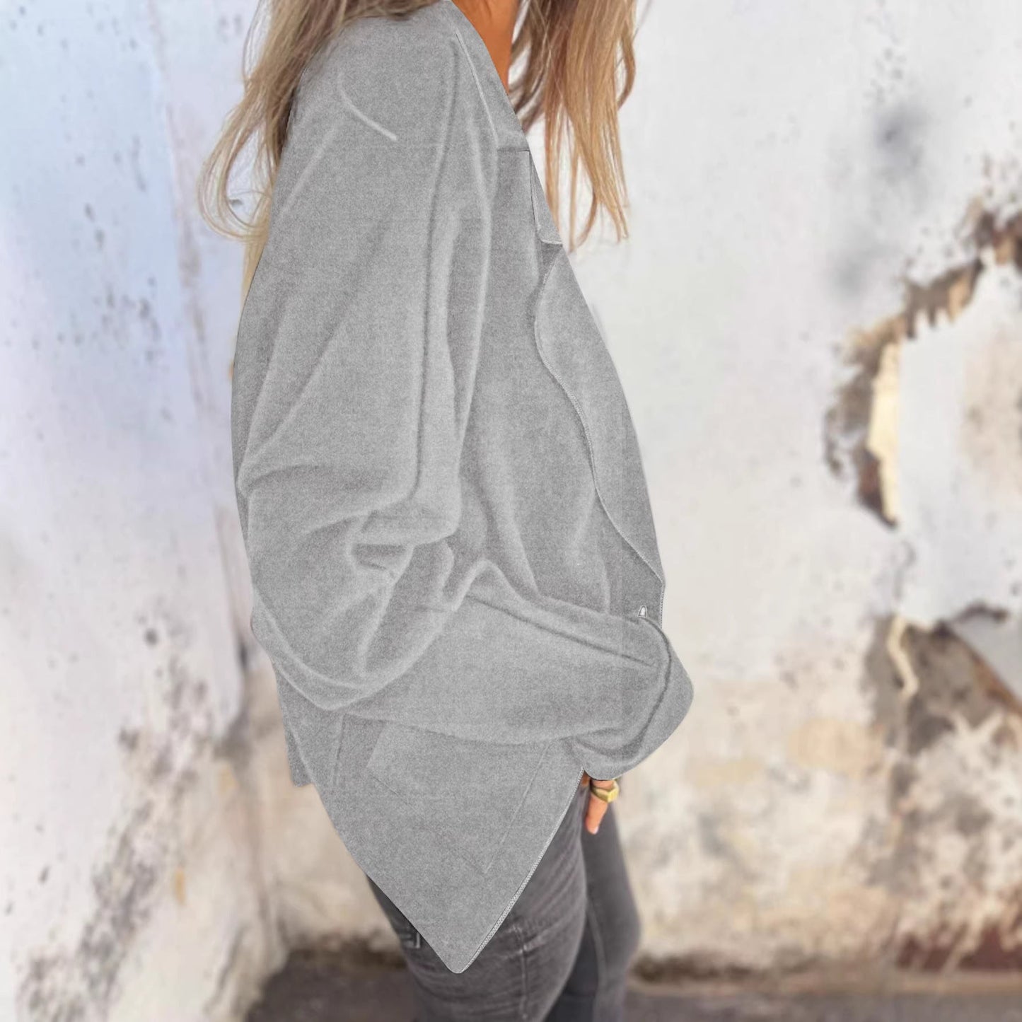 Damen Oversized Blazerjacke mit Taschen