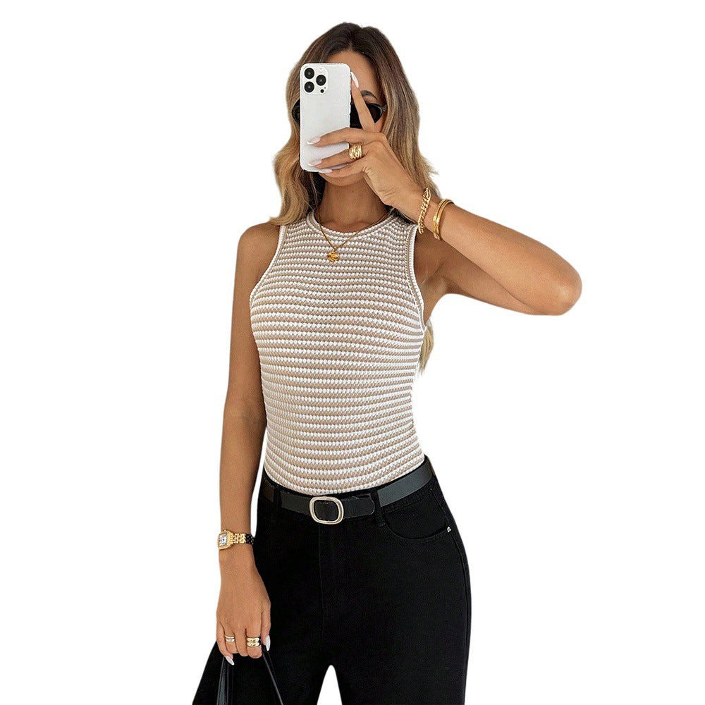 Eveloria Damen Tanktop Strukturiertes Design Ausschnitt